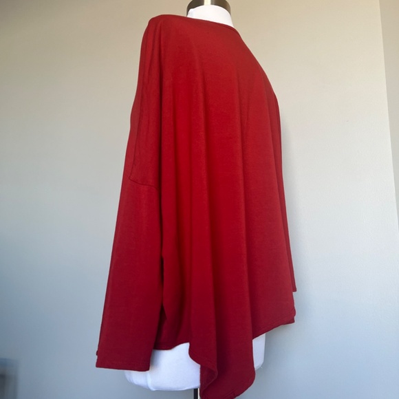 Helmut Lang Long Sleeve Top Asymmetrical Fleece Relaxed Caaual Sweatshirt Top - Picture 4 of 8